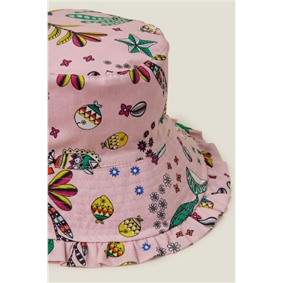 Angels By Accessorize Girls Pink Mermaid Bucket Hat