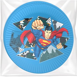 Тарелки бумажные "Супермен", 18 см, набор 6 шт.