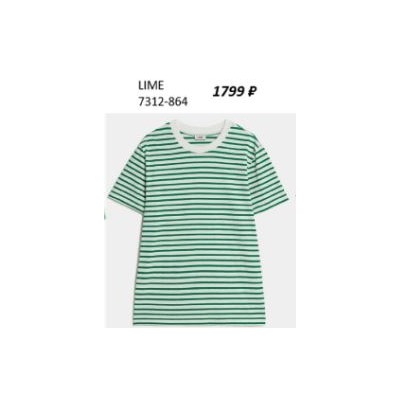 7312-864-913 футболка белый / зеленый