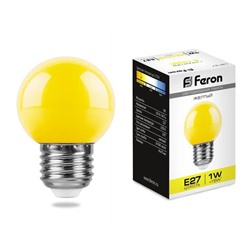 Нарушена упаковка!   Лампа светодиодная Feron LB-37 Шарик E27 1W желтый  25879
