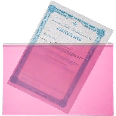 Набор папок-конвертов на ZIP-молнии A5, 180 мкм, Calligrata "Акварель", полупрозрачные, 5 штук, МИКС