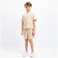 Комплект для мальчика (рубашка, шорты) MINAKU цвет бежевый, рост 110