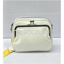 056-2 white сумка Wifeore натуральная кожа 14х19х10