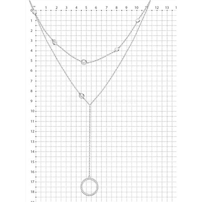 Колье из серебра с фианитами родированное 535030_001