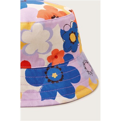 Monsoon Blue Reversible Floral Bucket Hat