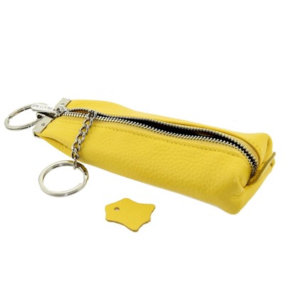 Ключник кожаный желтый с кольцом Pratero K 21083-J