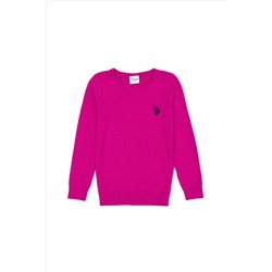 Фиолетовый базовый свитер с круглым вырезом для девочек Неожиданная скидка в корзине