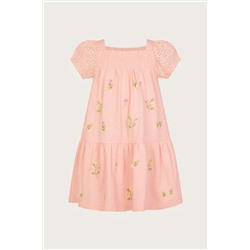 Monsoon Baby Pink Embroidered Broderie Dress