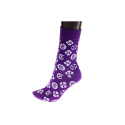 Женские носки с иконками, основной цвет фиолетовый