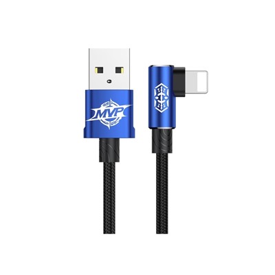 Кабель Baseus, MVP Elbow Type, Lightning - USB, 2 А, 1 м, угловой, синий