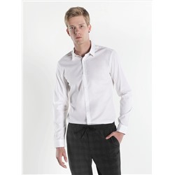Мужская белая рубашка с длинным рукавом Super Slim Fit, рубашка с воротником
