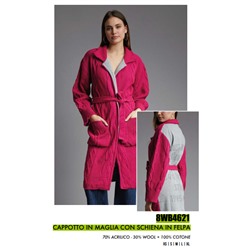 8WB4621 CAPPOTTO IN MAGLIA CON SCHIENA IN FELPA