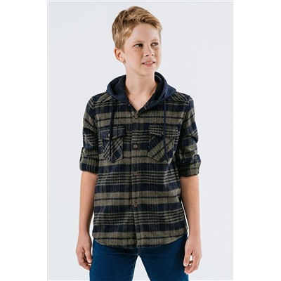 Рубашка лесоруба цвета хаки с капюшоном для мальчика TYCIJHYTHN169496819939651