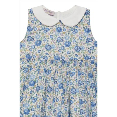 Trotters London Liberty Print Blue Felicite Cotton Dress