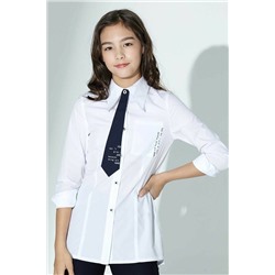 Блузка школьная ДЕВ Deloras 63389С Размер/цвет 164/Белый, Бренд Deloras (Китай)
