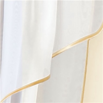 Готовые шторы арт.  0036/Б, АДА, цвет белый, занавеска, размеры 400 см ширина х 180 см высота из ВУАЛИ, на шторной ленте