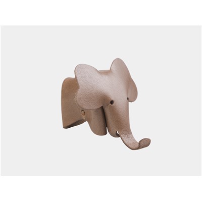 Бежевый кожаный брелок из натуральной кожи «Брелок «Слон» Бежевый»