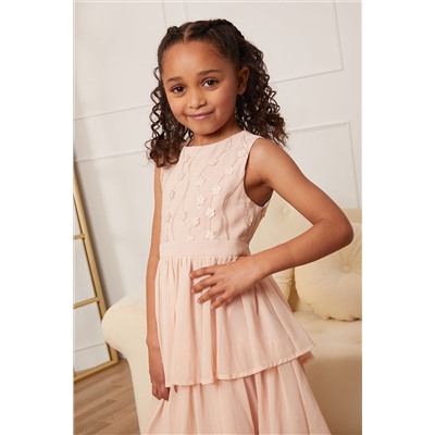 Chi Chi London Girls Embroidered Tiered Party Dress