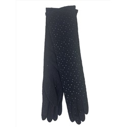 Элегантные длинные женские перчатки из хлопка, цвет черный