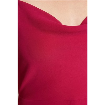 Платье миди на тканой подкладке цвета фуксии TWOSS23EL01941