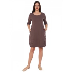 М0600 Платье женское футер-лайкра коричневый (А)
