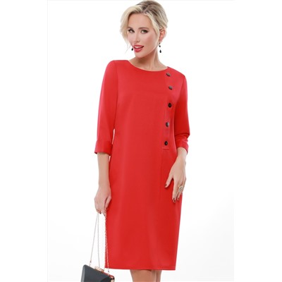 Красное платье с рукавом три четверти