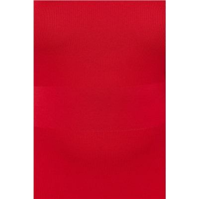 Красное облегающее трикотажное платье миди TBBSS24AH00096