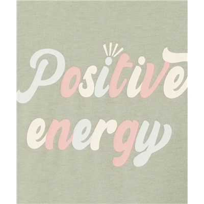 LE T-SHIRT VERT EN COTON BIOLOGIQUE AVEC MESSAGE POSITIF