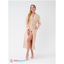 Женский велюровый халат с шалькой бежевый ВМ-02 (31)