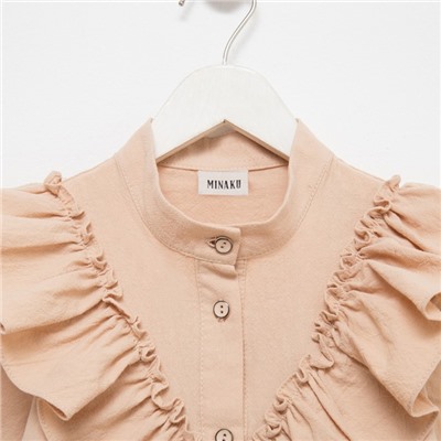 Блузка для девочки MINAKU цвет бежевый, рост 122 см
