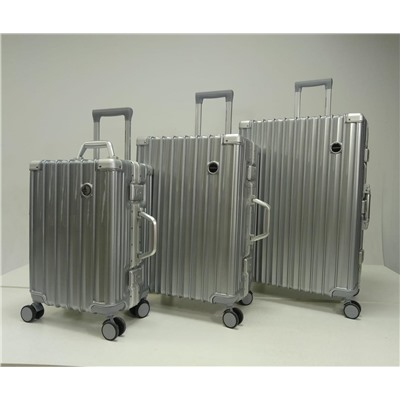 Набор из 3-х чемоданов, композит, алюминий, MIRONPAN  32401 Серебро