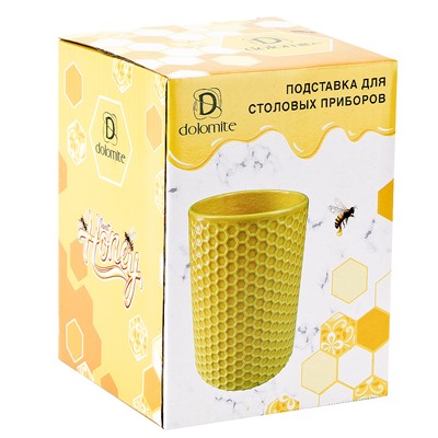 Подставка для столовых приборов "Honey" 10*10*13,5см. (подарочная упаковка)