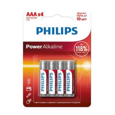 Элемент питания LR03 Philips Power 4BL