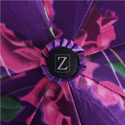 Зонт женский Zemsa Фиолетовый 3 сложения Автомат Антиветер 112192 ZM
