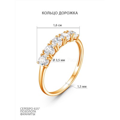 Серьги из золочёного серебра с фианитами 925 пробы S2180771010з