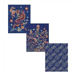 Набор полотенец рогожка Год дракона синий 160/м2 размер 45х60 -3 шт