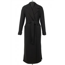 01-11095 Пальто женское демисезонное "Classic Reserve" (пояс) Пальтовая ткань черный