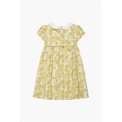 Trotters London Yellow Cotton Bunny Dress