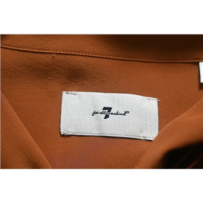Шикарная блузка из высококачественного шелка с V-образным вырезом, декоративным бантом и длинными рукавами. Экспорт