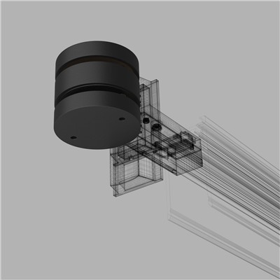 Slim Magnetic Коннектор круглый шарнирный для накладного шинопровода чёрный