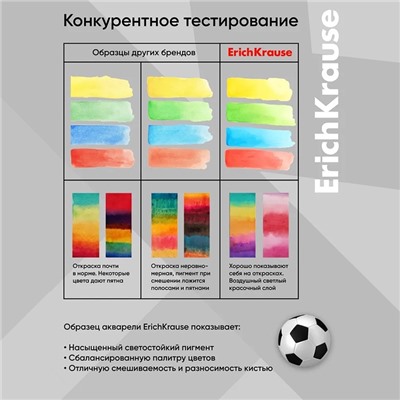 Акварель 12 цветов, ErichKrause Sport DNA, без кисти, пластиковая коробка, европодвес