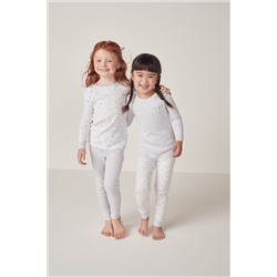 The White Company Organic Cotton Slim Fit Spring Scene & Stripe Set Of Two White Pyjamas