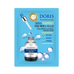 [DORIS] НАБОР Тканевая маска для лица ГИАЛУРОН HYALURONIC ACID Real Essence Mask, 10 шт*25 мл