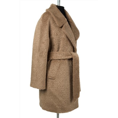 02-3076 Пальто женское утепленное (пояс) Ворса орех