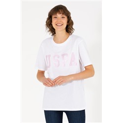 Женская белая базовая футболка с круглым вырезом Неожиданная скидка в корзине