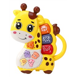 Mioshi Музыкальная игрушка "Милый жирафик" (16х20 см, звуки, музыка, свет, желтый)