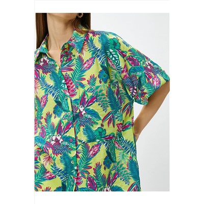 Гавайская рубашка с короткими рукавами и карманами 3SAK60384PW