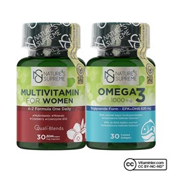 Набор мультивитаминов Nature's Supreme для женщин + Омега-3