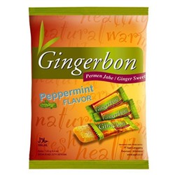 Имбирные конфеты  жевательные мятные Gingerbon, 125г.