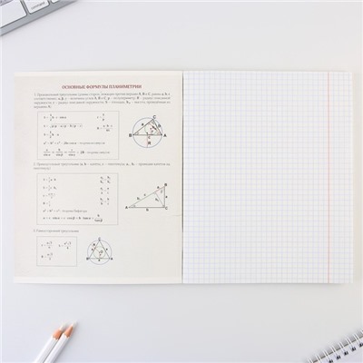 Тетрадь предметная 48 листов, А5, ИСТОРИЧЕСКИЕ ЛИЧНОСТИ, со справочными материалами «1 сентября: Геометрия», обложка мелованный картон 230 гр внутренний блок в клетку  белизна 96%,блок №1.